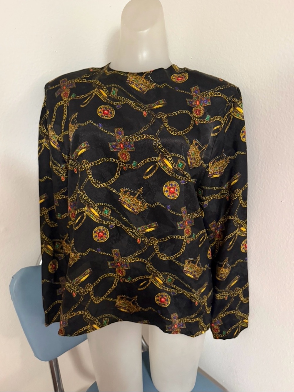 Sonya Ratay for San André Chain Jewel Print Blouse Size 10